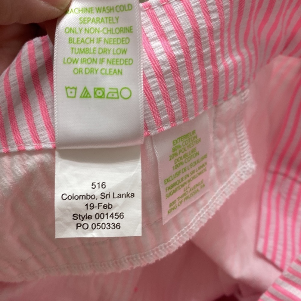 Lilly Pulitzer Kelly short pink tropics seersucker size 10. NWT. - Picture 10 of 10